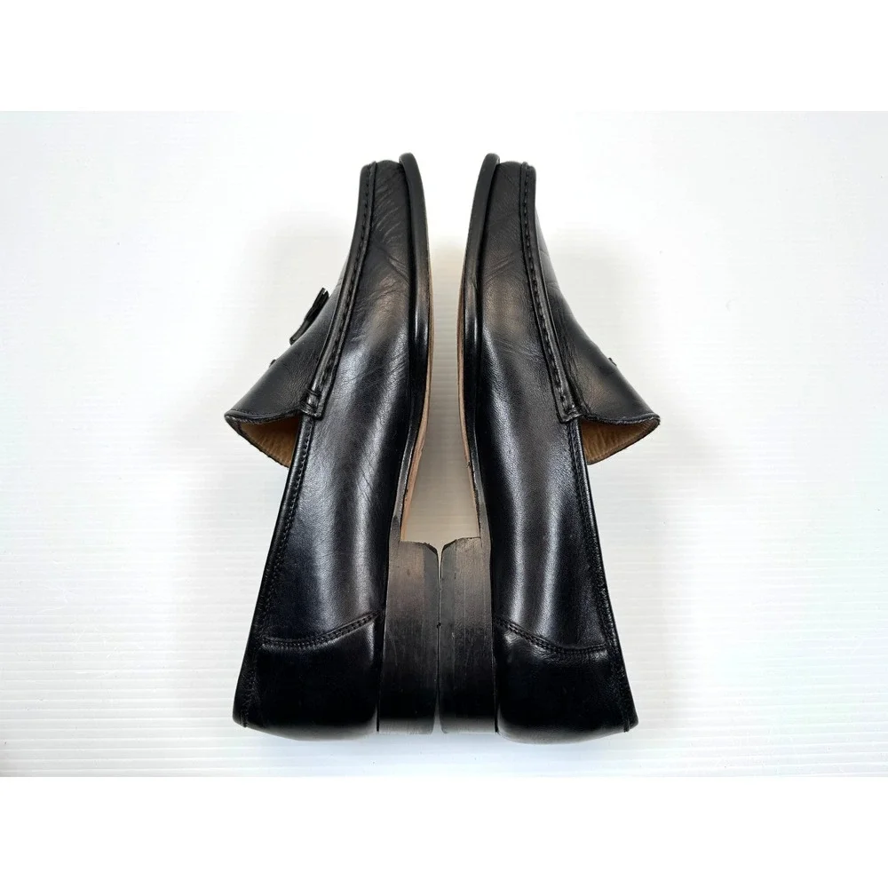 Bruno Magli Tomas Tassel Loafer Mens 8.5 EUC Black Leather Slip-On Italy Comfort